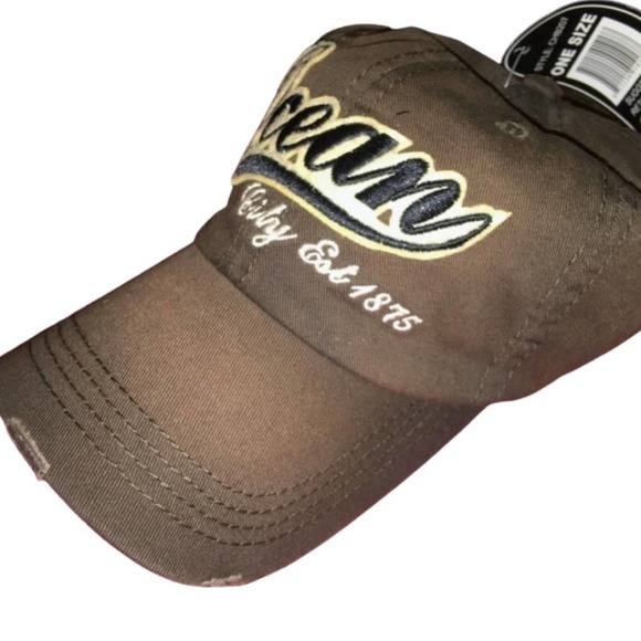NEW! Brown Ocean City Ball Cap Hat Baseball Cap Vacation Unisex - Picture 7 of 9